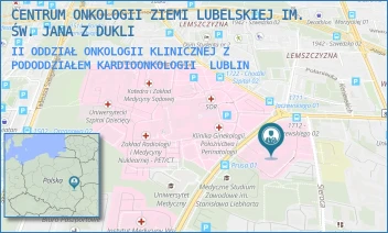 II ODDZIAŁ ONKOLOGII KLINICZNEJ Z PODODDZIAŁEM KARDIOONKOLOGII - CENTRUM ONKOLOGII ZIEMI LUBELSKIEJ IM. ŚW. JANA Z DUKLI - DRA KAZIMIERZA JACZEWSKIEGO 7,  LUBLIN