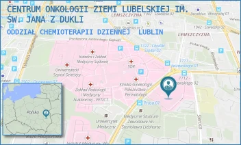 ODDZIAŁ CHEMIOTERAPII DZIENNEJ - CENTRUM ONKOLOGII ZIEMI LUBELSKIEJ IM. ŚW. JANA Z DUKLI - DRA KAZIMIERZA JACZEWSKIEGO 7,  LUBLIN