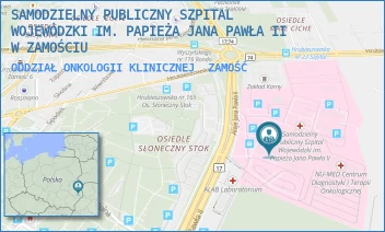 ODDZIAŁ ONKOLOGII KLINICZNEJ - SAMODZIELNY PUBLICZNY SZPITAL WOJEWÓDZKI IM. PAPIEŻA JANA PAWŁA II W ZAMOŚCIU - ALEJE JANA PAWŁA 10,  ZAMOŚĆ