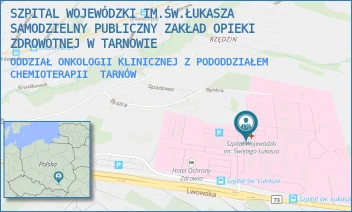 ODDZIAŁ ONKOLOGII KLINICZNEJ Z PODODDZIAŁEM CHEMIOTERAPII - SZPITAL WOJEWÓDZKI IM.ŚW.ŁUKASZA SAMODZIELNY PUBLICZNY ZAKŁAD OPIEKI ZDROWOTNEJ W TARNOWIE - UL. LWOWSKA 178A,  TARNÓW