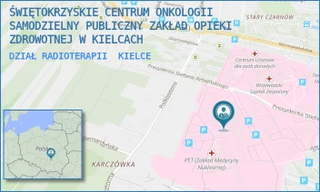 DZIAŁ RADIOTERAPII - ŚWIĘTOKRZYSKIE CENTRUM ONKOLOGII SAMODZIELNY PUBLICZNY ZAKŁAD OPIEKI ZDROWOTNEJ W KIELCACH - ARTWIŃSKIEGO 3, KIELCE